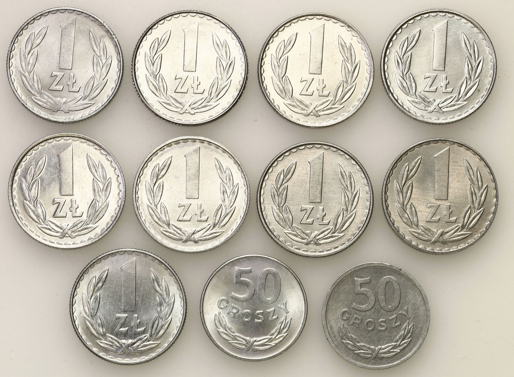 PRL. 50 groszy - 1 złoty 1972 - 1986, zestaw 11 sztuk